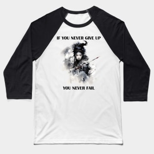 Unyielding Spirit - Woman Yautja Hunter Sumi-e Baseball T-Shirt